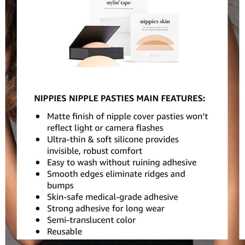 NEW Nipple Cover Adhesive Silicone Pasties Covers Women Creme Size A-D - Picture 8 of 16